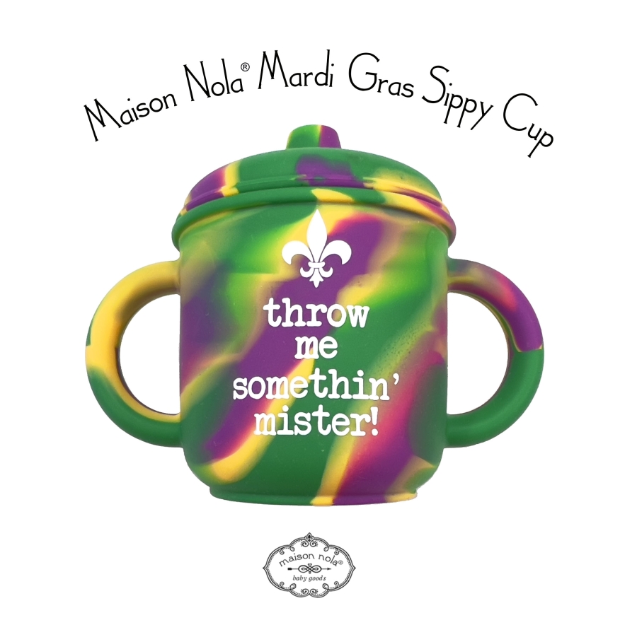Mardi Gras Silicone Sippy Cup