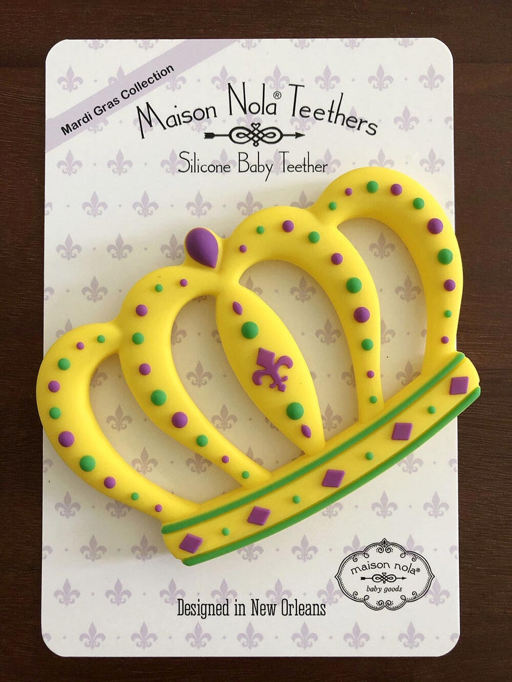 Crown Mardi Gras Silicone Teether