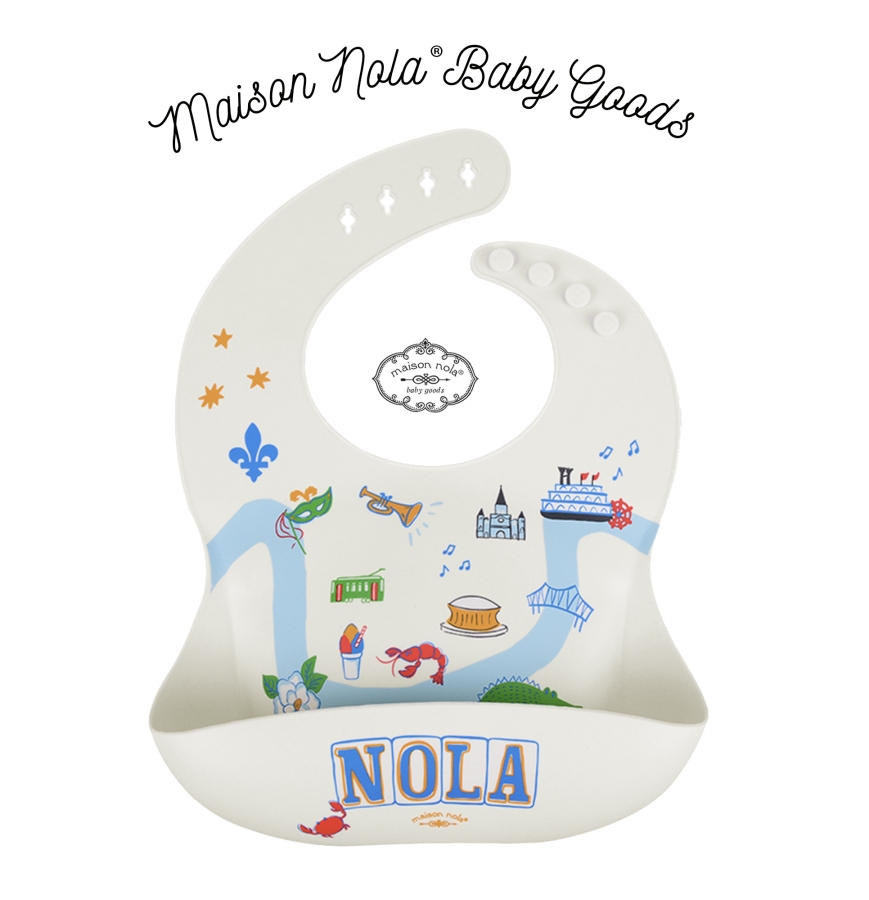 NOLA Map Silicone Bib