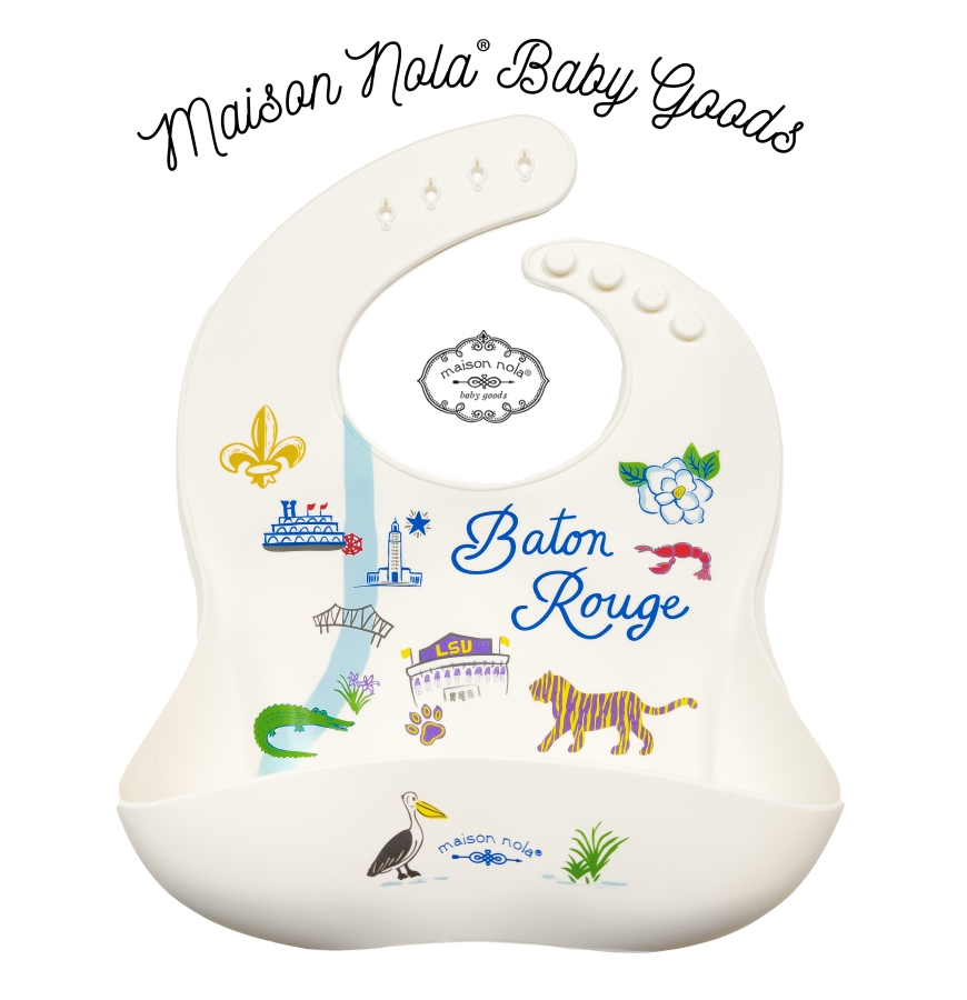 Baton Rouge Map Silicone Bib