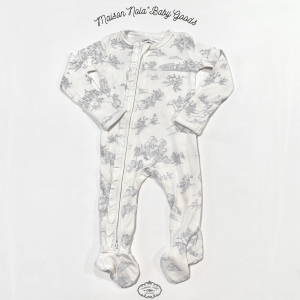 Storyland Toile Zipper Footie Pajama