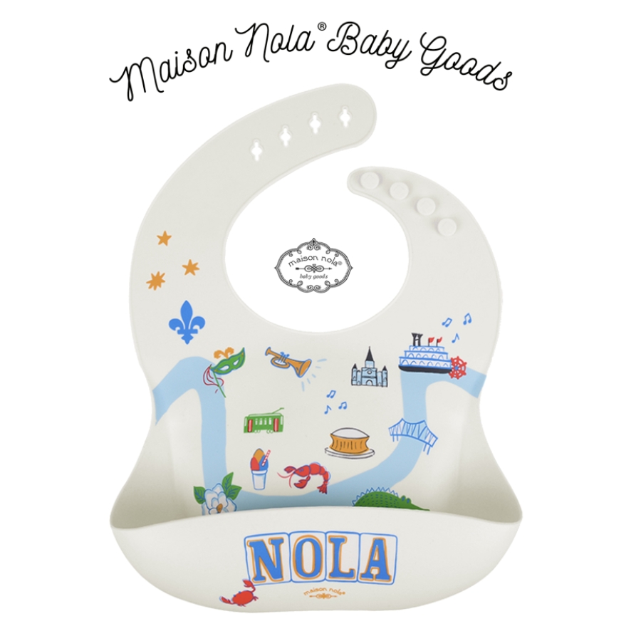 NOLA Map Silicone Bib