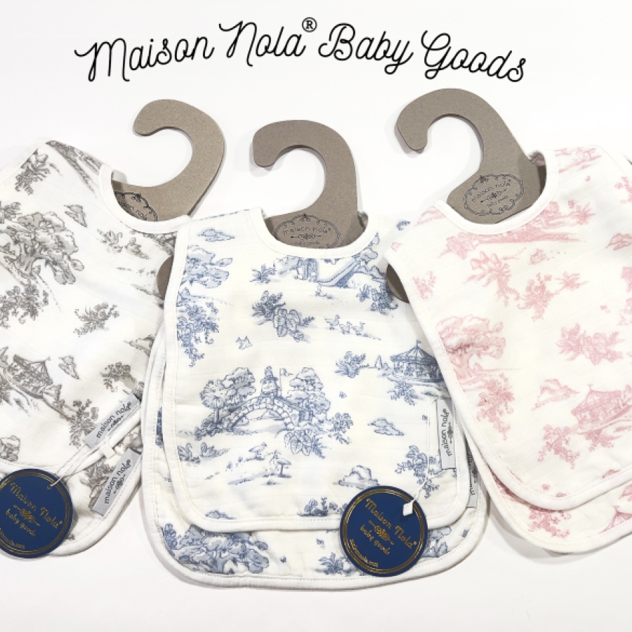 Storyland Toile Muslin Reversible Bib & Burp Set