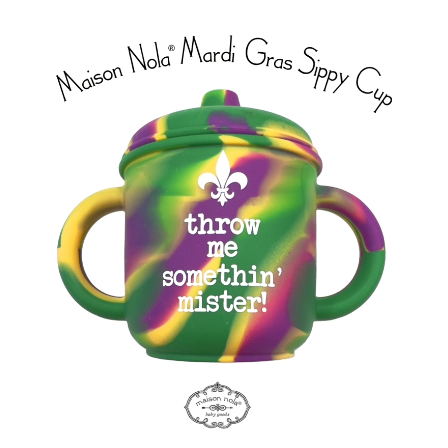 Mardi Gras Silicone Sippy Cup