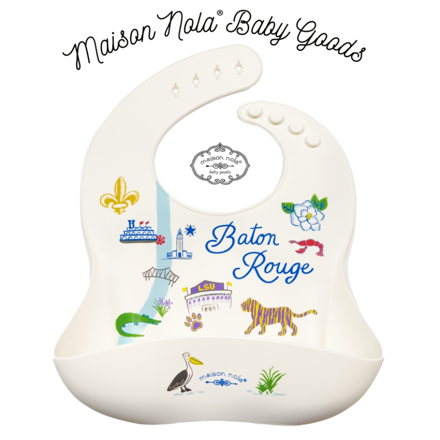 Baton Rouge Map Silicone Bib